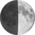 The moon at 48% visibility