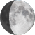 The moon at 74% visibility