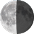 The moon at 48% visibility