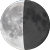 The moon at 46% visibility