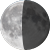 The moon at 44% visibility