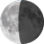 The moon at 42% visibility