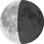 The moon at 40% visibility